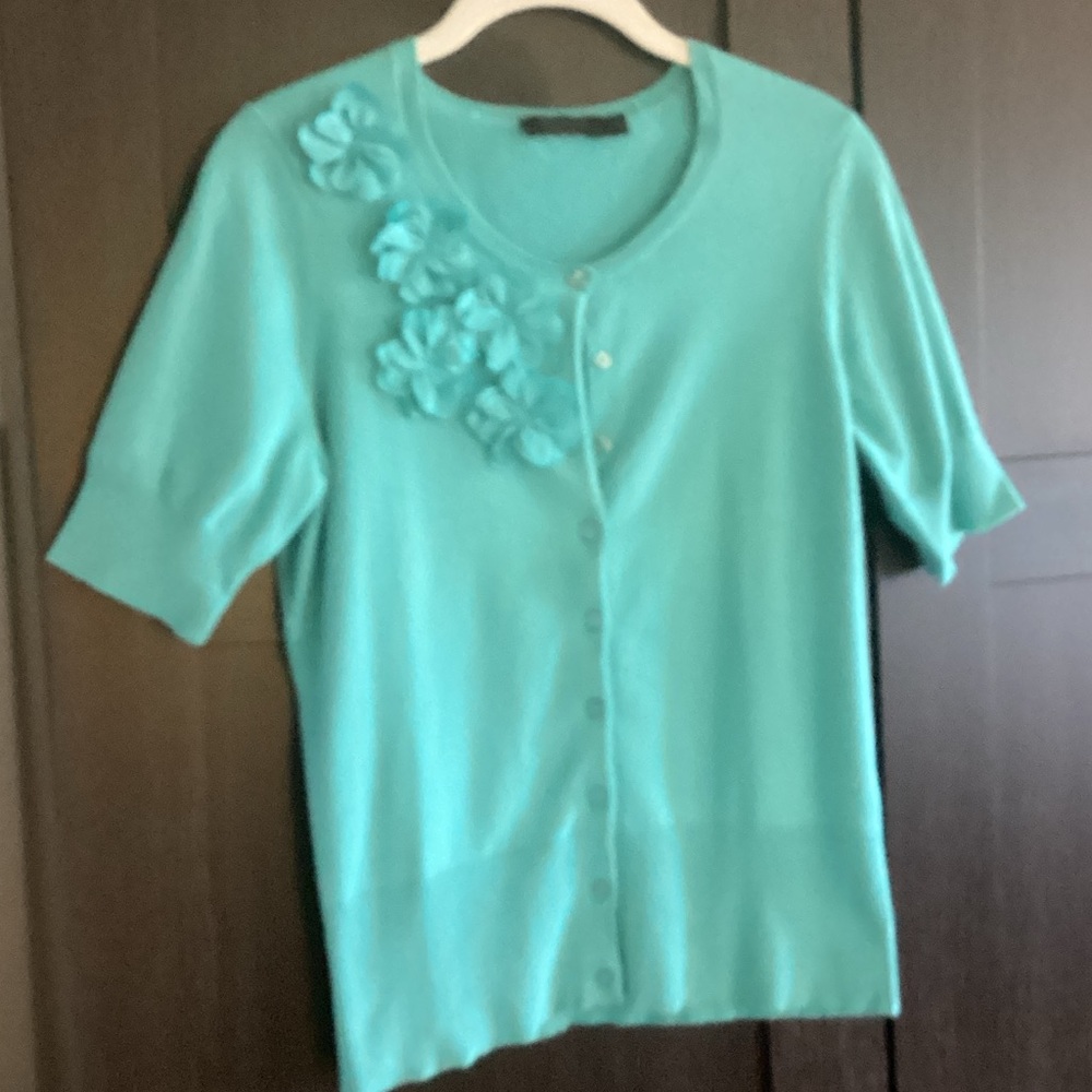 Chic Teal Button-Up Cardigan